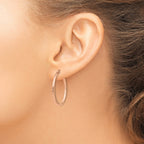 10K Rose Gold Diamond-cut Polished Hoop Earrings