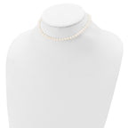 Sterling Silver Madi K Rhodium-plated 5-6mm Semi-round Freshwater Cultured Pearl 12in Necklace, 4in Bracelet & Stud Earrring Set