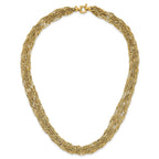 14K Polished/Diamond-cut Multi-strand Singapore Necklace