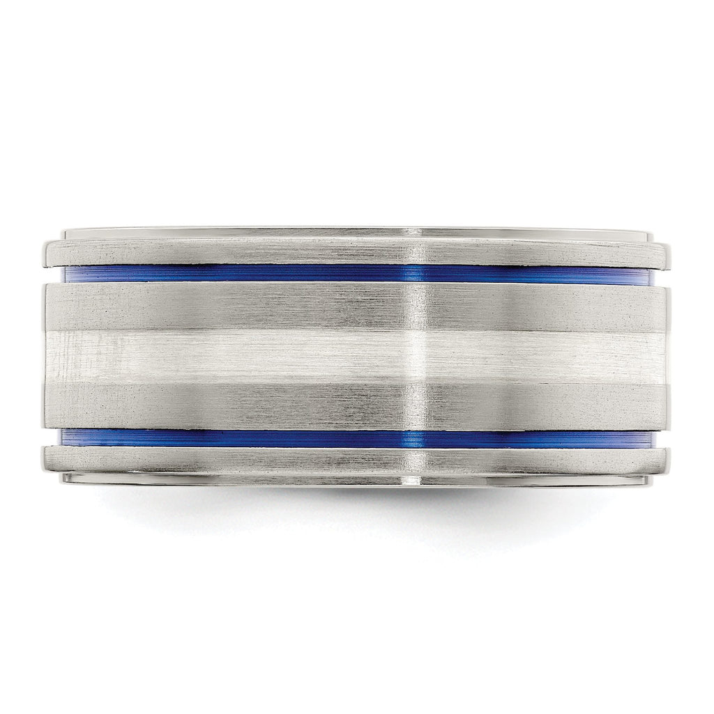 Edward Mirell Titanium w/Argentium Sterling Silver Anodized 10mm Band