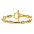 14K Polished Fancy Link Toggle Clasp Bracelet