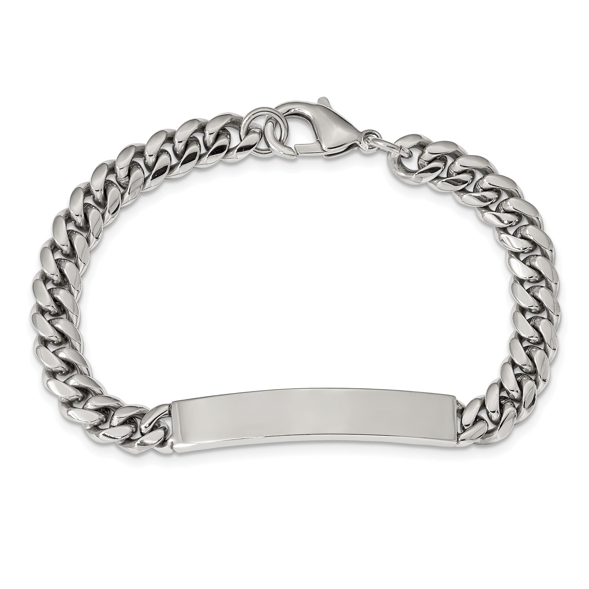 Stainless Steel Polished Curb Chain ID Bracelet for Men Secondary image