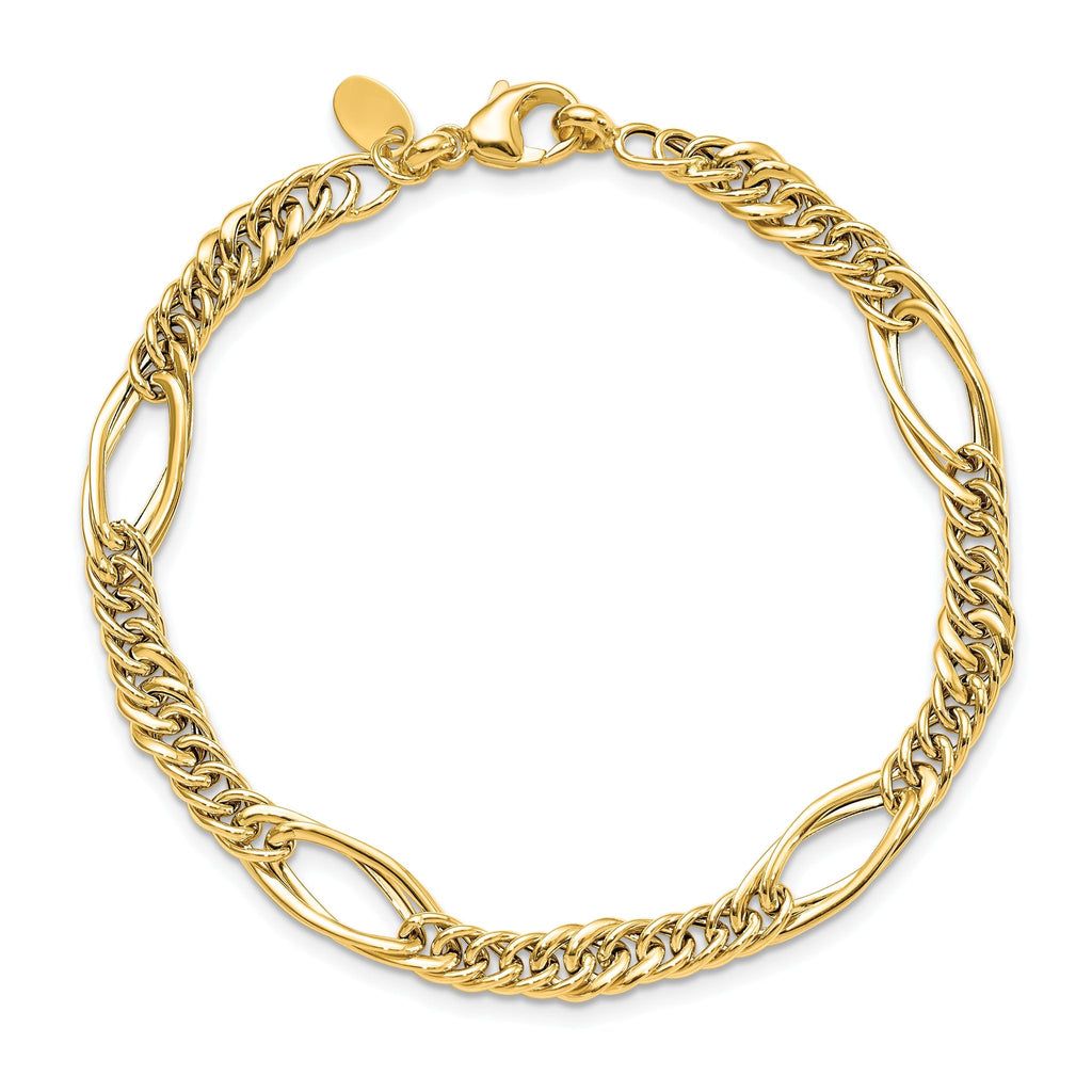 10k Polished Fancy Link Bracelet