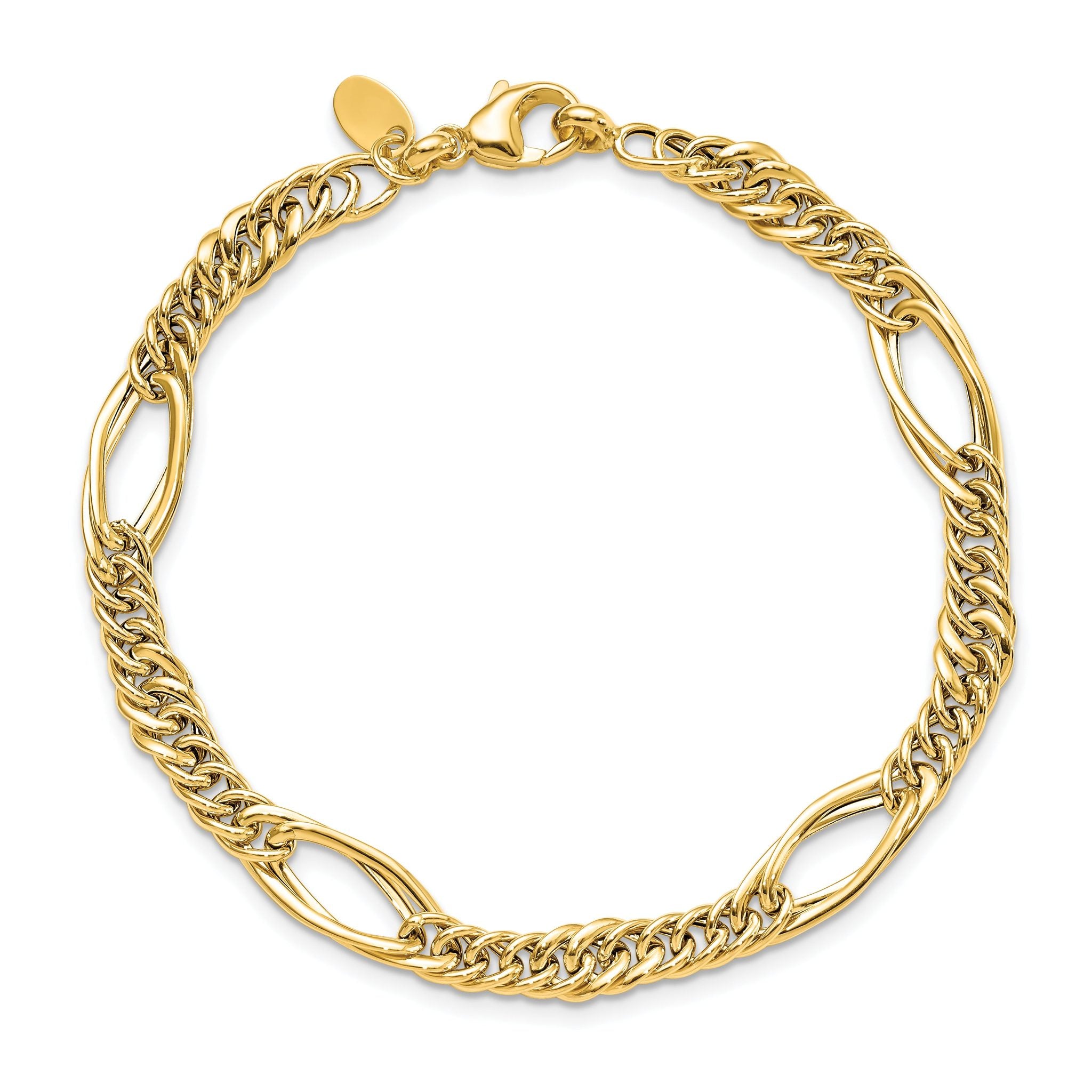10k Polished Fancy Link Bracelet
