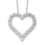 14k White Gold 4 carat Lab Grown Diamond VS+ F+ Complete 18 inch Heart Pendant Necklace