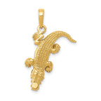 14K Gold Moveable Alligator Pendant for Men Casted Solid Design