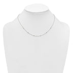 Sterling Silver Polished White CZ 6-Station 16.5 with 1 inch Extension Necklace