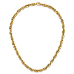 14K Gold Polished Fancy Link Necklace with Lobster Clasp