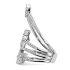 Pure Fire Sterling Silver Rhodium-platedod-plated Cubic Zirconi Star Ring