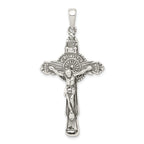 Sterling Silver 925 Polished Iona Crucifix Pendant Elegant Antique Design