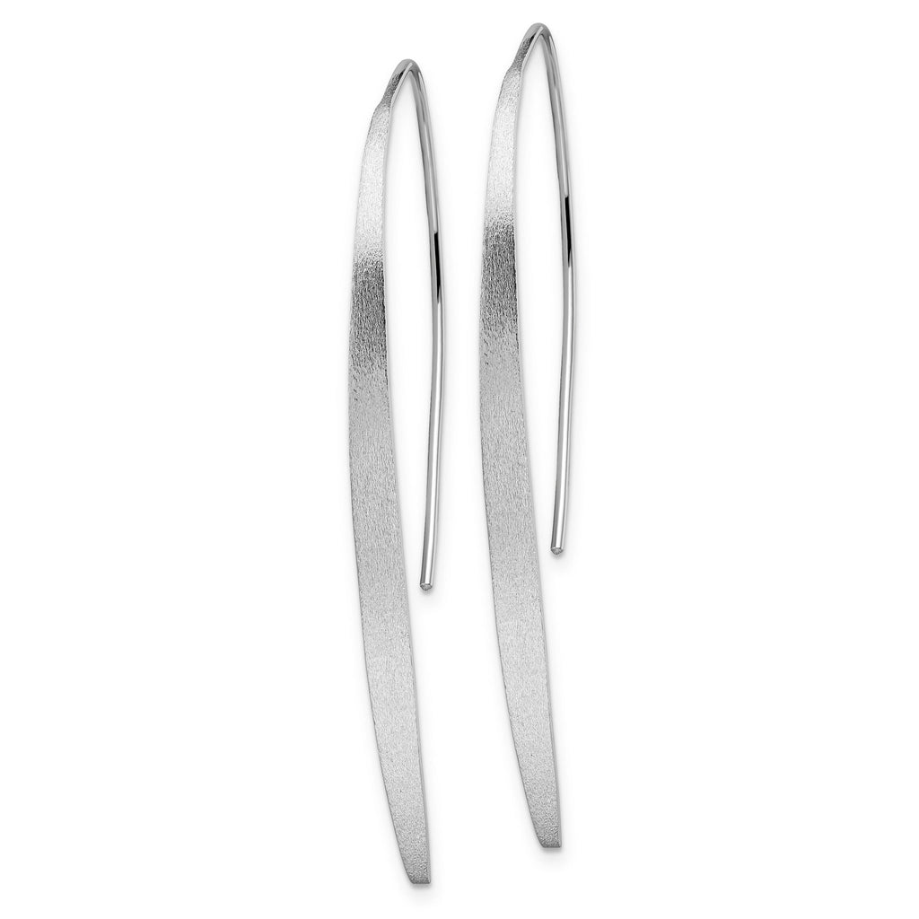 Sterling Silver 925 Women's Drop Earrings with Rhodium-Plated Polished Finish