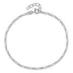 Figaro Chain Anklet in Sterling Silver