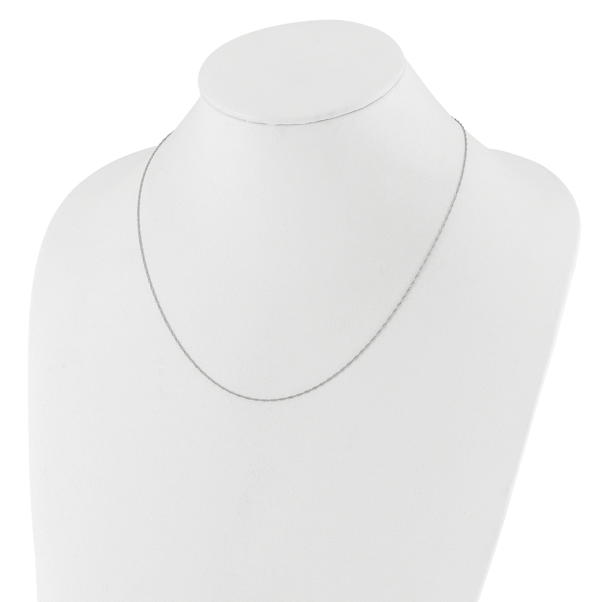 10K White Gold Adjustable 1mm Singapore Chain Secondary image