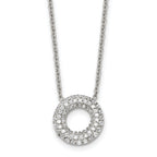 CZ Circle Necklace in Stainless Steel