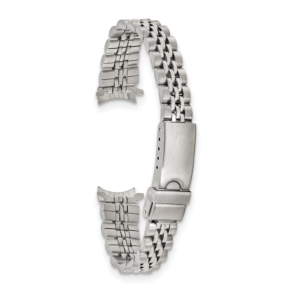 12mm, 14mm and 16mm Stainless Steel Jubilee Style Solid Link with Deployment Buckle 6.5 inch Watch Band