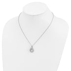 Sophia Jewelers Sterling Silver CZ Snake Necklace with Green Accents