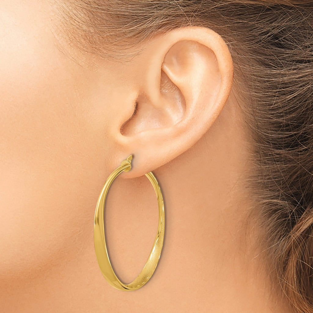 Polished Hoop Earrings in Gold-Plated Sterling Silver