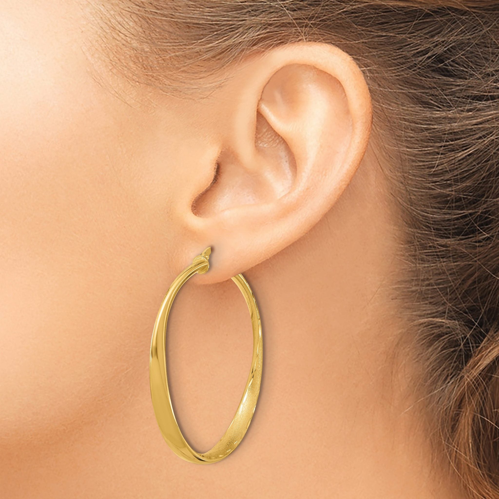 Polished Hoop Earrings in Gold-Plated Sterling Silver