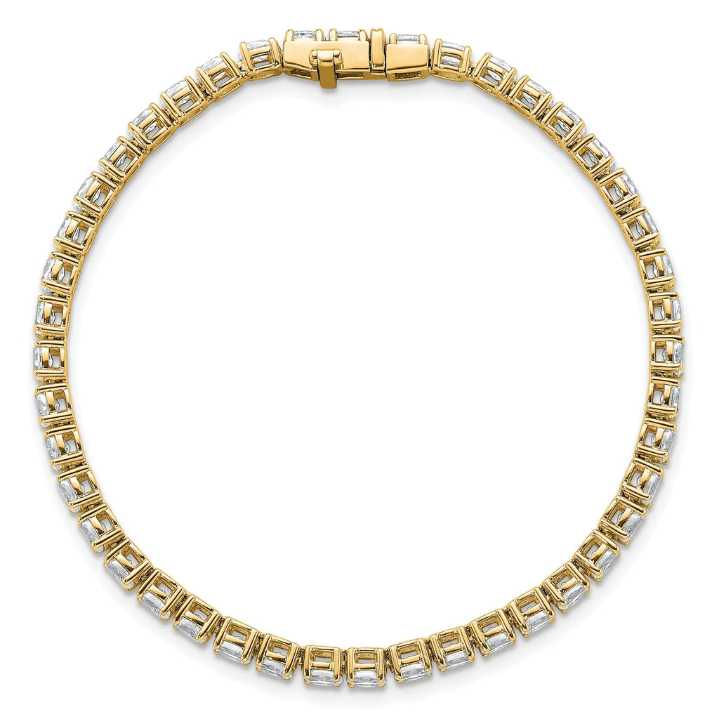 14k 5 carat Lab Grown Diamond VS+ F+ Complete Oval Tennis Bracelet