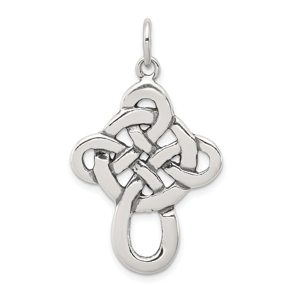 925 Sterling Silver Men's Antiqued Celtic Cross Charm Vintage Style