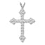 Sterling Silver 925 CZ Cross Pendant with Rhodium-Plated Polished Finish