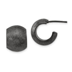 Sophia Jewelers Sterling Silver Black Ruthenium C-Hoop Earrings Textured Brushed Finish