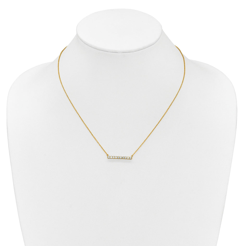 14k 1/2 carat Lab Grown Diamond VS/SI+ G+ Complete 18 inch Bar Necklace