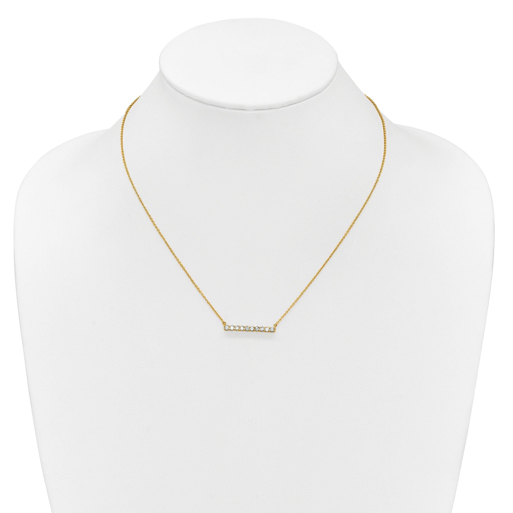 14k 1/2 carat Lab Grown Diamond VS/SI+ G+ Complete 18 inch Bar Necklace