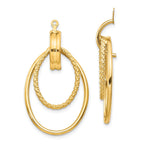 14K Gold Polished Double Oval Earring Jackets for Women