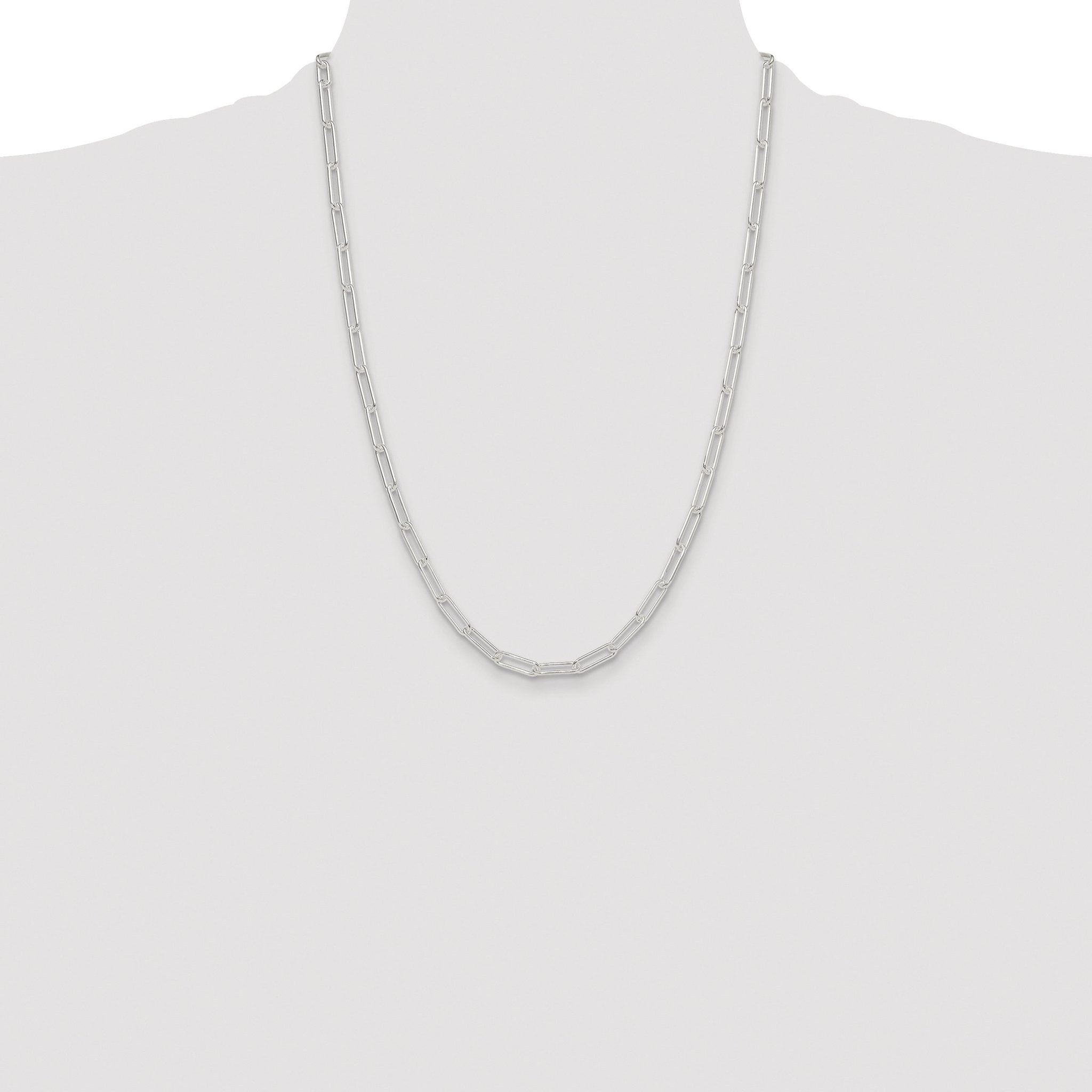 Paperclip Chain Necklace in Sterling Silver, 4.5mm