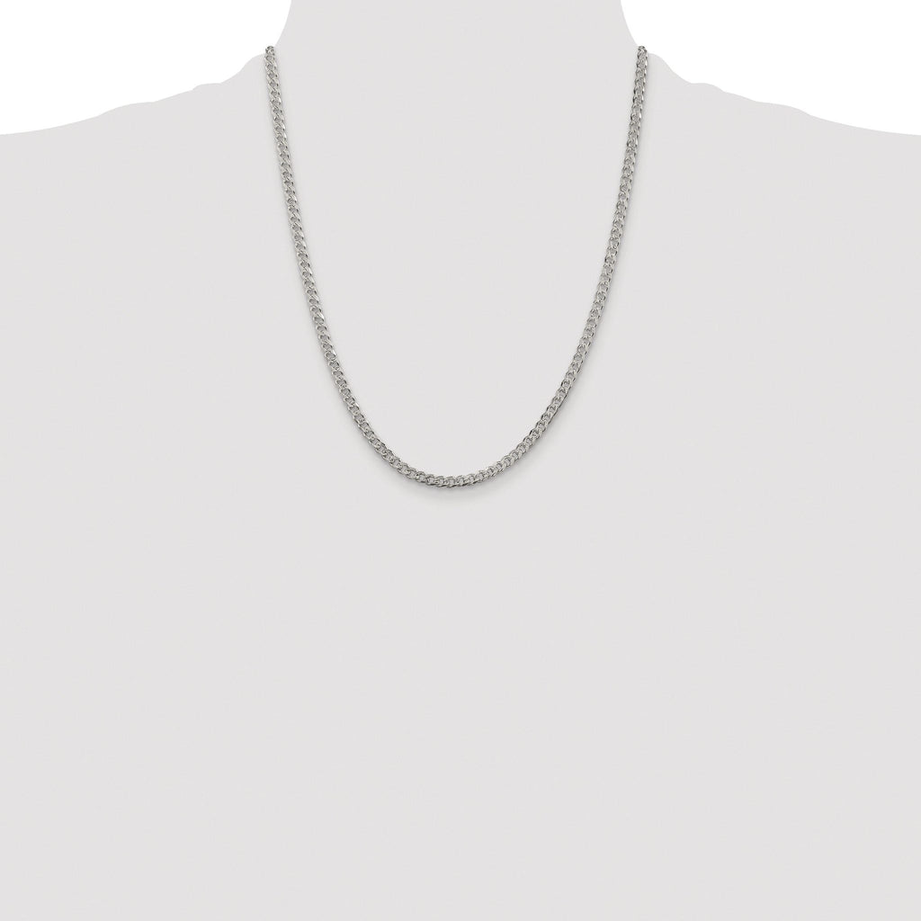 Pavé Curb Chain Necklace in Sterling Silver, 3.8mm