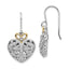 Sophia Jewelers Sterling Silver Vintage Heart Earrings with 14K Gold Accent