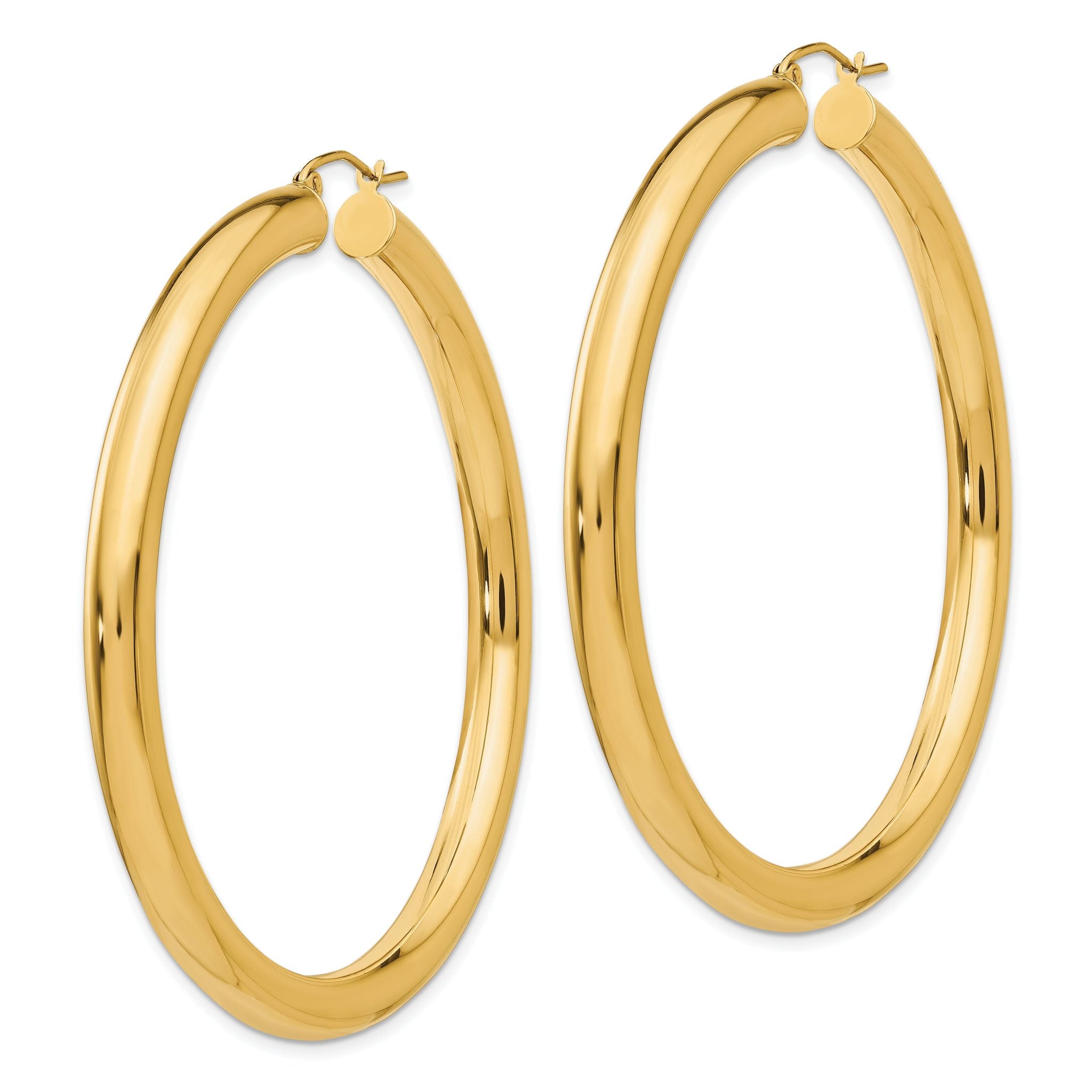 10k Polished 5mm Tube Hoop Earrings Secondary image