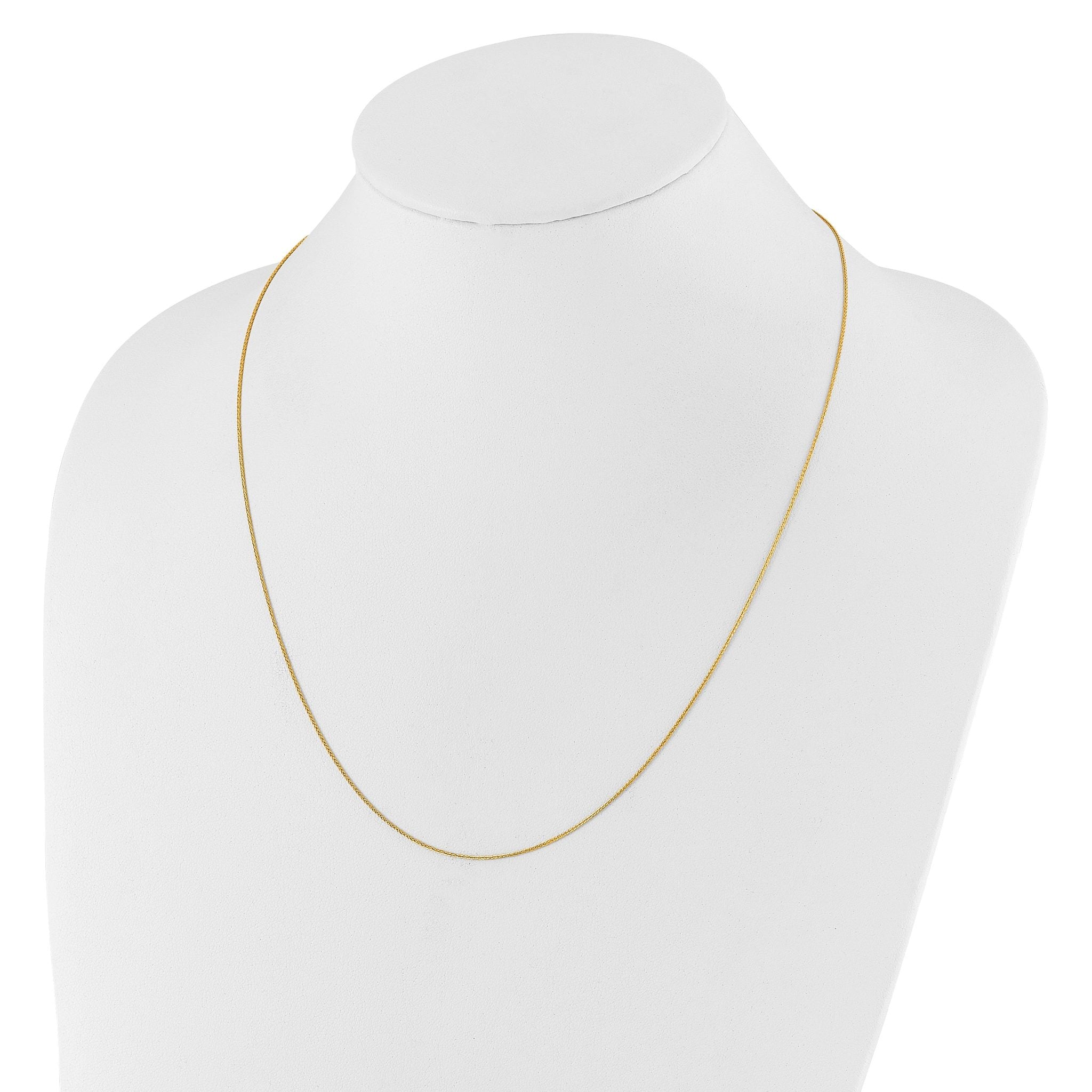 Adjustable Wheat Chain in 10K Yellow Gold, 0.8mm
