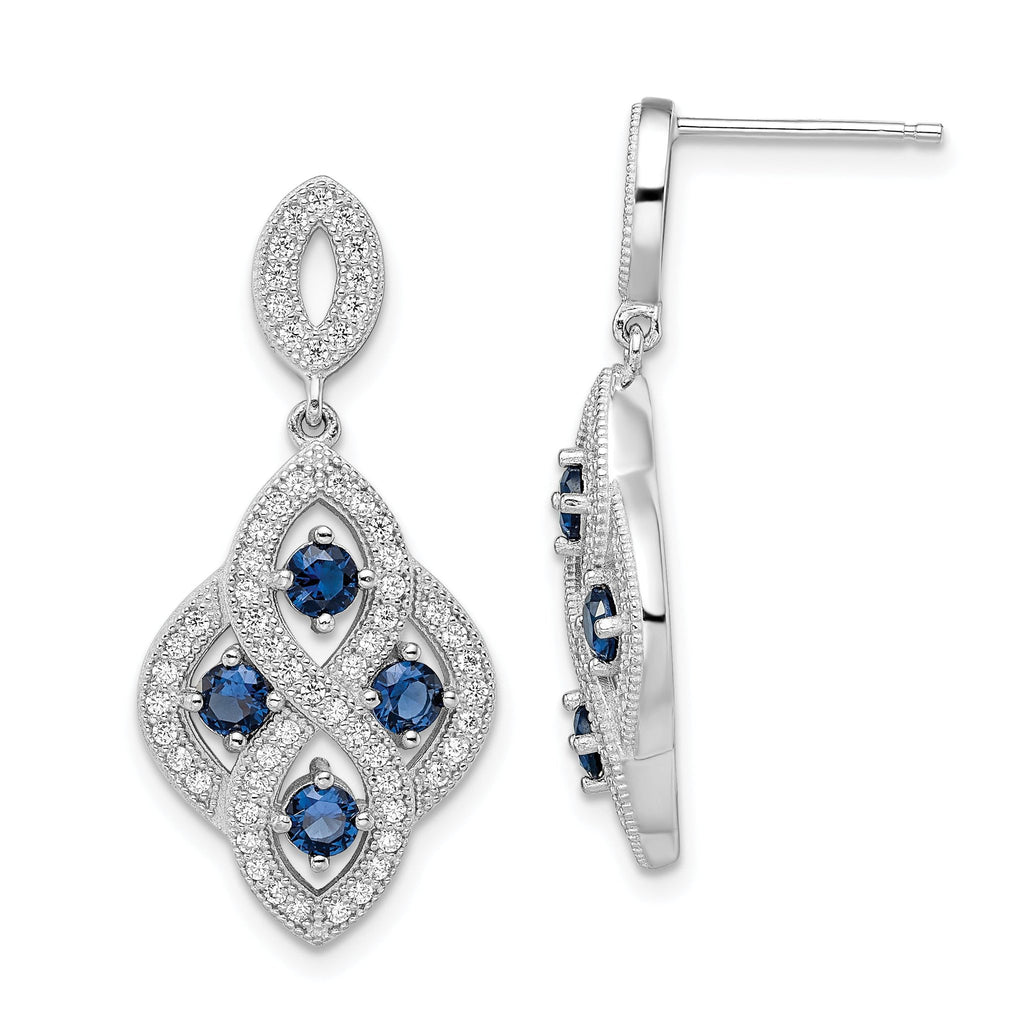 Sophia Jewelers Vintage Style Sterling Silver CZ Dangle Earrings