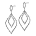 Cheryl 925 Sterling Silver Rhodium-Plated CZ Flame Dangle Earrings Gift Ready