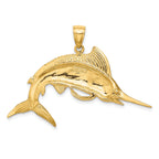 14K Gold Marlin Pendant for Men  Solid, Casted, Bold Design