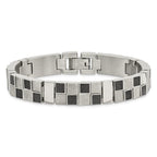 Stainless Steel Antiqued Brushed and Polished Bracelet for Men