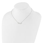 Sterling Silver Polished 5 Bezel Set CZs 16in Bar Necklace