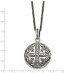 Sophia Jewelers Men's Stainless Steel Cross Necklace Polished & Antiqued, 22in