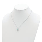 Cheryl Elegant Sterling Silver Opal and CZ Necklace with Polished Finish