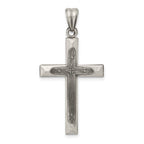Sterling Silver 925 Latin Cross Pendant with Polished Finish