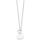 Sophia Jewelers Sterling Silver Heart Dangle Necklace 925 Polished Engravable