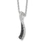 White Night 925 Sterling Silver Diamond Necklace with Black Accents and Extender