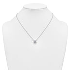 14k White Gold 4 carat Certified Lab Grown Diamond VS/SI+ G+ Princess Complete Four Prong 18 inch Pendant Necklace