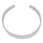 Sophia Jewelers Sterling Silver Hammered Cuff Bracelet with Rhodium Finish