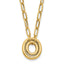 14K Polished Paper Clip Link with Oval Accent Necklace
