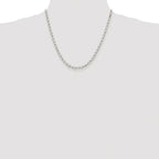 Sterling Silver Rhodium-plated 4mm Diamond-cut Rolo Chain
