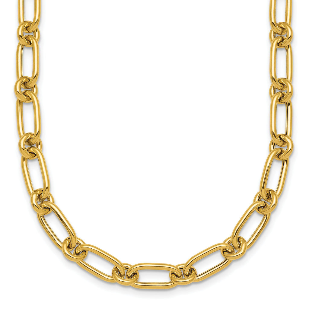 14k Polished 6mm Oval and Circle Link 18 inch Necklace