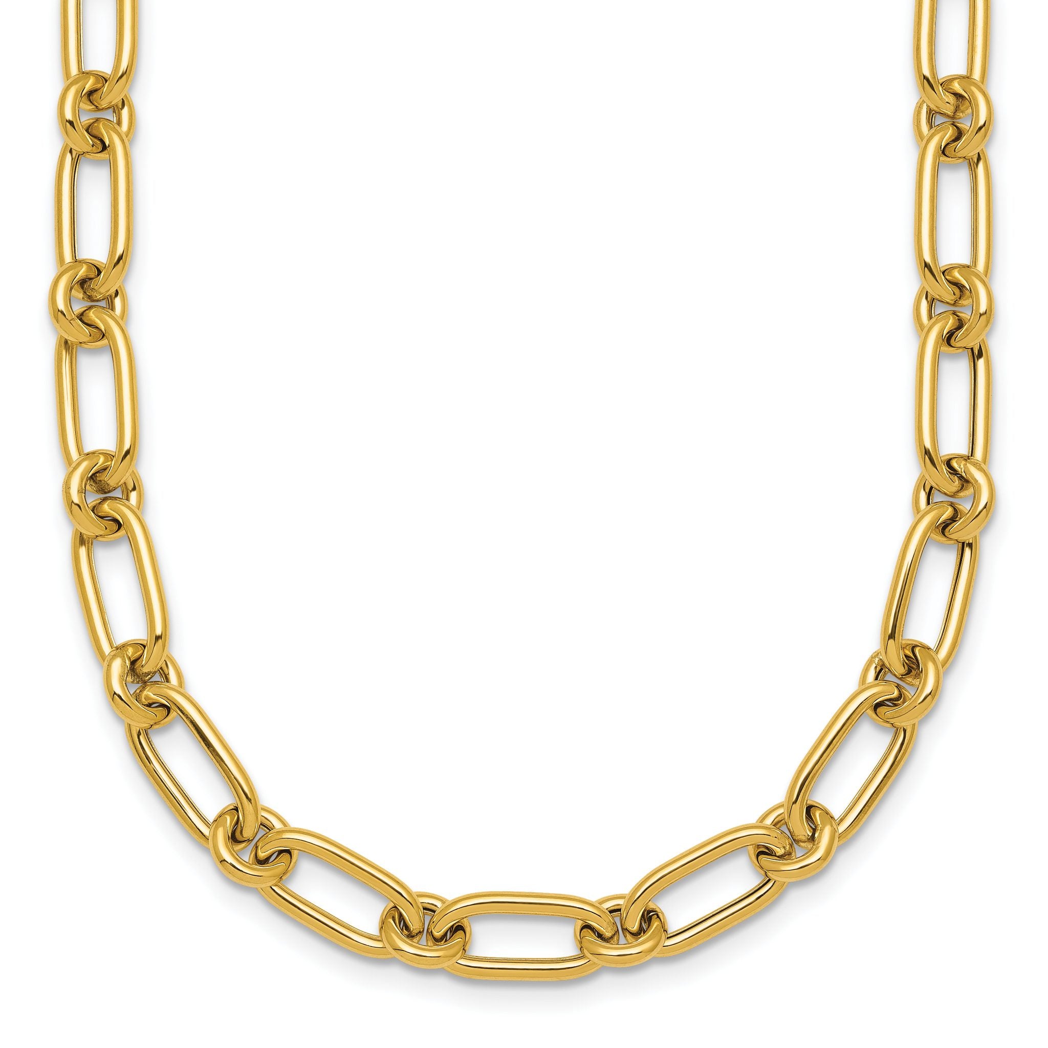 14k Polished 6mm Oval and Circle Link 18 inch Necklace